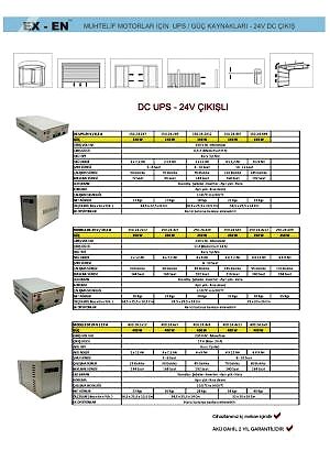 muhtelif motorlar için ups - güç kaynakları - 24v dc çıkış